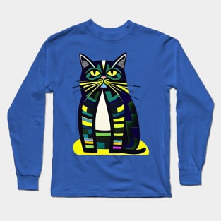 Grumpy Pop Art Cat Long Sleeve T-Shirt